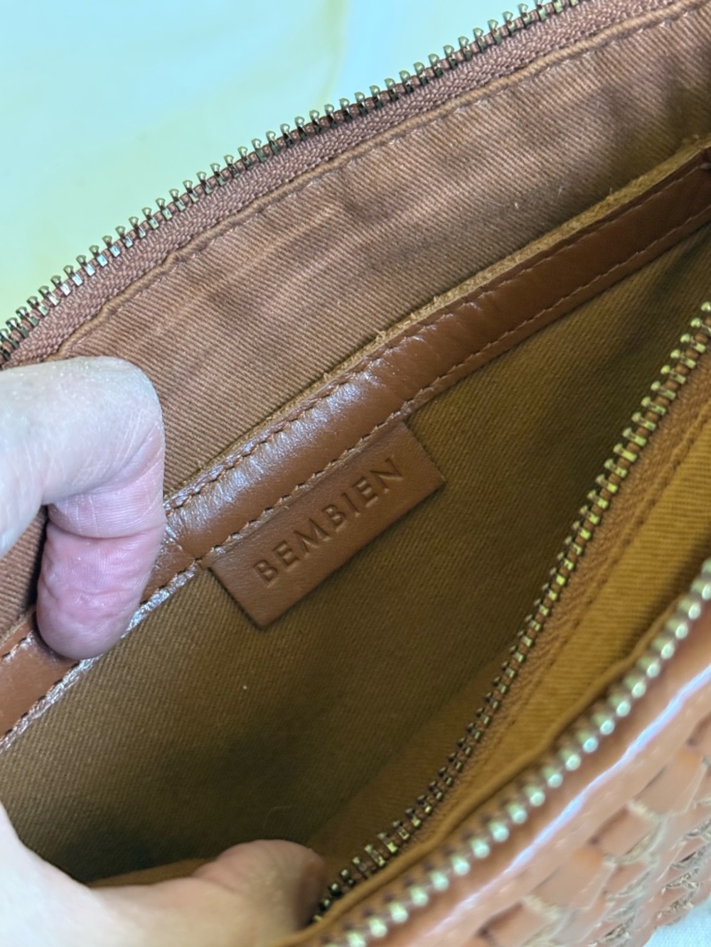 Bembien Nora Crossbody Woven Leather Purse in Sienna - Picture 6 of 13